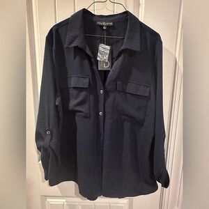 Fred David Navy Button Down Shirt